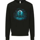 A Skeleton Hand Rising From a Graveyard Kids Sweatshirt Jumper Black
