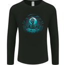 A Skeleton Hand Rising From a Graveyard Mens Long Sleeve T-Shirt Black