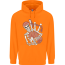 A Skeleton Playing the Bagpipes Childrens Kids Hoodie Orange