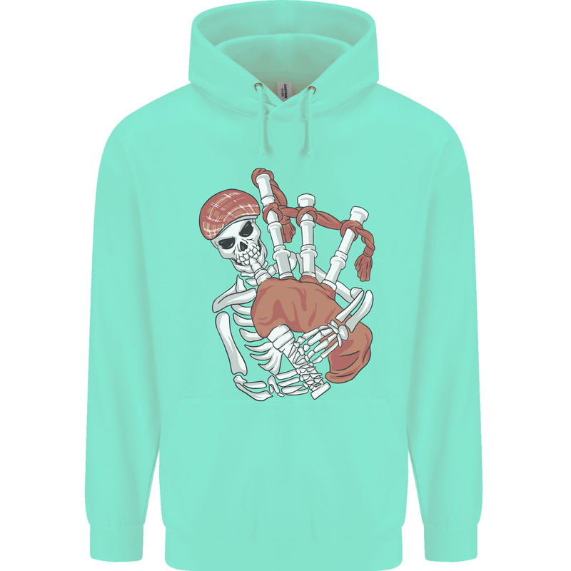 A Skeleton Playing the Bagpipes Childrens Kids Hoodie Peppermint