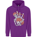 A Skeleton Playing the Bagpipes Childrens Kids Hoodie Purple