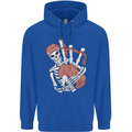 A Skeleton Playing the Bagpipes Childrens Kids Hoodie Royal Blue