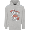 A Skeleton Playing the Bagpipes Childrens Kids Hoodie Sports Grey