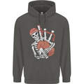 A Skeleton Playing the Bagpipes Childrens Kids Hoodie Storm Grey