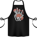 A Skeleton Playing the Bagpipes Cotton Apron 100% Organic Black