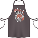 A Skeleton Playing the Bagpipes Cotton Apron 100% Organic Dark Grey