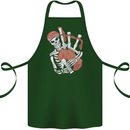 A Skeleton Playing the Bagpipes Cotton Apron 100% Organic Forest Green
