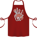 A Skeleton Playing the Bagpipes Cotton Apron 100% Organic Maroon