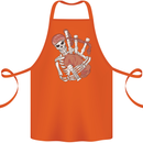 A Skeleton Playing the Bagpipes Cotton Apron 100% Organic Orange
