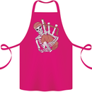 A Skeleton Playing the Bagpipes Cotton Apron 100% Organic Pink