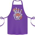 A Skeleton Playing the Bagpipes Cotton Apron 100% Organic Purple