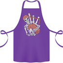 A Skeleton Playing the Bagpipes Cotton Apron 100% Organic Purple