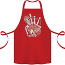 A Skeleton Playing the Bagpipes Cotton Apron 100% Organic Red