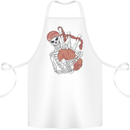 A Skeleton Playing the Bagpipes Cotton Apron 100% Organic White