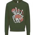 A Skeleton Playing the Bagpipes Kids Sweatshirt Jumper Forest Green