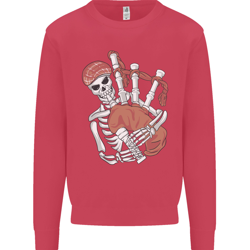 A Skeleton Playing the Bagpipes Kids Sweatshirt Jumper Heliconia