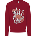 A Skeleton Playing the Bagpipes Kids Sweatshirt Jumper Red