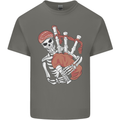 A Skeleton Playing the Bagpipes Kids T-Shirt Childrens Charcoal