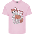 A Skeleton Playing the Bagpipes Kids T-Shirt Childrens Light Pink