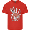 A Skeleton Playing the Bagpipes Kids T-Shirt Childrens Red