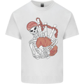 A Skeleton Playing the Bagpipes Kids T-Shirt Childrens White