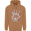 A Skeleton Playing the Bagpipes Mens 80% Cotton Hoodie Caramel Latte