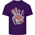 A Skeleton Playing the Bagpipes Mens Cotton T-Shirt Tee Top Purple