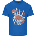 A Skeleton Playing the Bagpipes Mens Cotton T-Shirt Tee Top Royal Blue