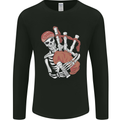 A Skeleton Playing the Bagpipes Mens Long Sleeve T-Shirt Black