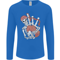 A Skeleton Playing the Bagpipes Mens Long Sleeve T-Shirt Royal Blue