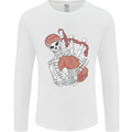 A Skeleton Playing the Bagpipes Mens Long Sleeve T-Shirt White