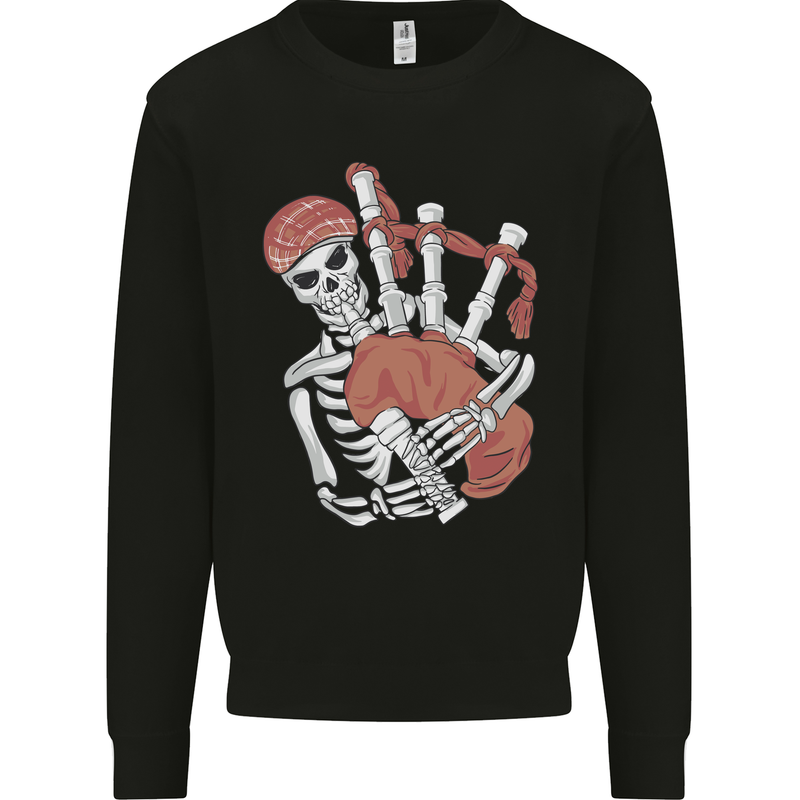 A Skeleton Playing the Bagpipes Mens Sweatshirt Jumper Black