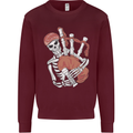 A Skeleton Playing the Bagpipes Mens Sweatshirt Jumper Maroon