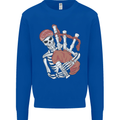 A Skeleton Playing the Bagpipes Mens Sweatshirt Jumper Royal Blue