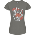 A Skeleton Playing the Bagpipes Womens Petite Cut T-Shirt Charcoal