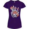 A Skeleton Playing the Bagpipes Womens Petite Cut T-Shirt Purple