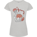 A Skeleton Playing the Bagpipes Womens Petite Cut T-Shirt Sports Grey