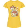 A Skeleton Playing the Bagpipes Womens Petite Cut T-Shirt Yellow