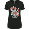 A Skeleton Playing the Bagpipes Womens Wider Cut T-Shirt Black