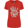 A Skeleton Playing the Bagpipes Womens Wider Cut T-Shirt Red