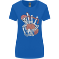 A Skeleton Playing the Bagpipes Womens Wider Cut T-Shirt Royal Blue