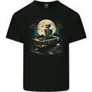A Skeleton & Coffin in a Graveyard Halloween Kids T-Shirt Childrens Black
