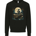 A Skeleton & Coffin in a Graveyard Halloween Mens Sweatshirt Jumper Black