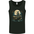 A Skeleton & Coffin in a Graveyard Halloween Mens Vest Tank Top Black