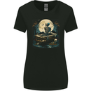 A Skeleton & Coffin in a Graveyard Halloween Womens Wider Cut T-Shirt Black