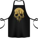 A Skull Dripping in Gold Cotton Apron 100% Organic Black