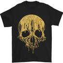 A Skull Dripping in Gold Mens T-Shirt Cotton Gildan Black