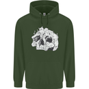 A Skull Made of Cats Childrens Kids Hoodie Forest Green