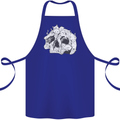 A Skull Made of Cats Cotton Apron 100% Organic Royal Blue