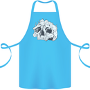 A Skull Made of Cats Cotton Apron 100% Organic Turquoise